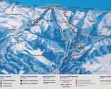 Mapa Tatr z zaznaczonymi trasami narciarskimi na Kasprowy Wierch. Widoczne koleje linowe i szlaki.