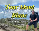 Mężczyzna z plecakiem na tle gór, przygotowuje się do Tour de Mont Blanc. Wszystko o organizacji trekkingu.